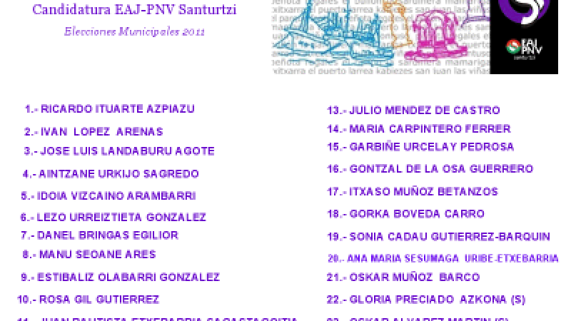 Candidatura de EAJ-PNV a las elecciones municipales 2011