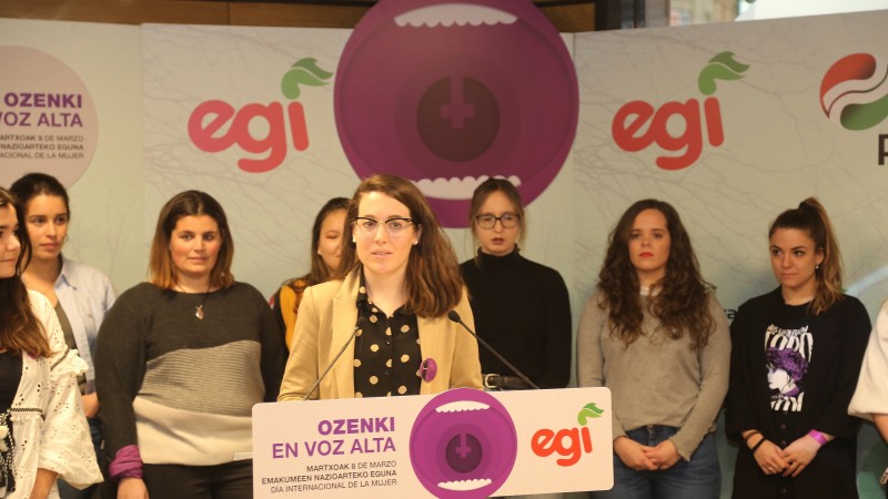 Lectura del  manifiesto de EGI en favor del 8 de Marzo - 2019