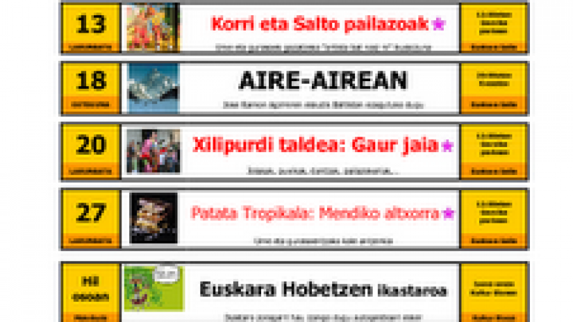 Azaroko agenda