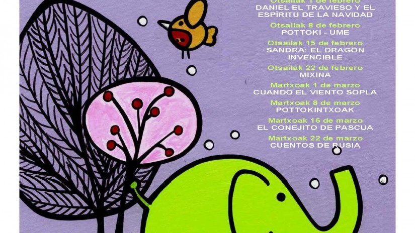 Ciclo infantil: Neguan Del 18 de enero al 22 de marzo, en la Biblioteca Las Viñas.