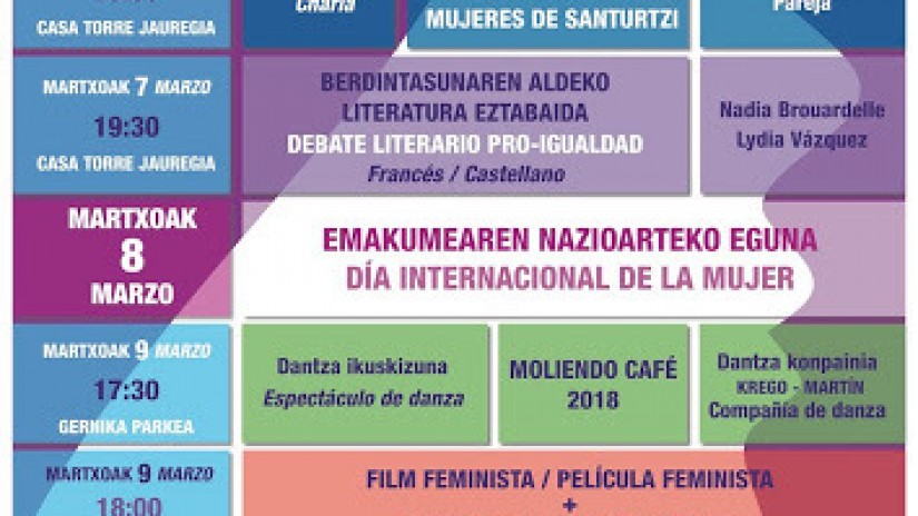 Actividades que se van a desarrollar en Santurtzi con motivo del 8 de marzo.