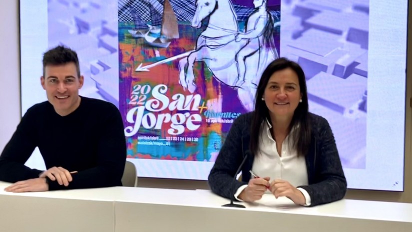 Itsazain Ortolatxipi y Aintzane Urkijo presentan los actos para la celebración de San Jorge 2022 y Kornites